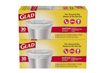 Image: Glad 4 Gallon Scent Free Small White Trash Bags (30 x 2 Pack)