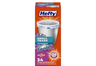 Image: Hefty 4 Gallon Fabuloso Scent Drawstring Small White Trash Bags (34 Count)