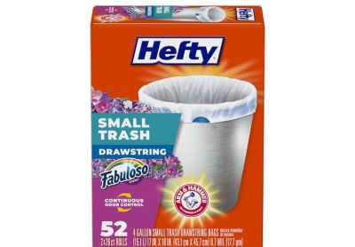 Image: Hefty 4 Gallon Fabuloso Scent Drawstring Small White Trash Bags (52 Count)
