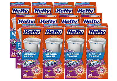Image: Hefty Medium Trash 8 Gallon Fabuloso Scent Drawstring Medium White Trash Bags (26 x 12 Pack)