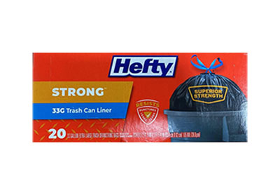 Image: Hefty Strong 33 Gallon Scent Free Drawstring Extra Large Black Trash Bags (20 Count)