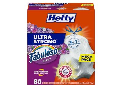 Image: Hefty Ultra Strong 13 Gallon Fabuloso Scent Tall Kitchen Drawstring Trash Bags (80 Count)