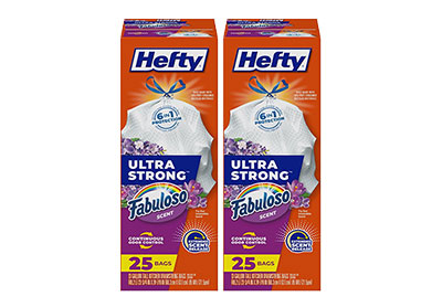 Image: Hefty Ultra Strong 13 Gallon Fabuloso Scent Tall Kitchen Drawstring White Trash Bags (25 x 2 Pack)