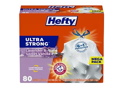 Image: Hefty Ultra Strong 13 Gallon Tall Kitchen Drawstring White Trash Bags 80-count
