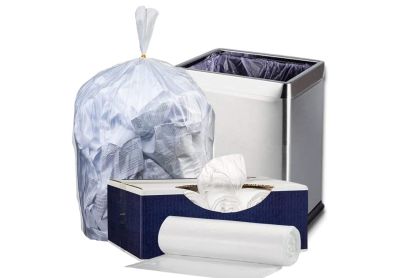 Image: Plasticplace 10 Gallon 0.32 Mil Scent Free High Density Clear Trash Bags (1000 Count)
