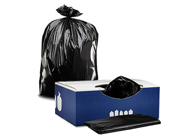 Image: Plasticplace 10 Gallon 1.2 Mil Scent Free Low Density Black Trash Bags (500 Count)