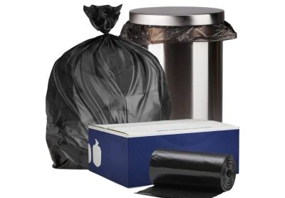 Image: Plasticplace 13 Gallon 0.3 Mil Scent Free High Density Black Trash Bags (1000 Count)