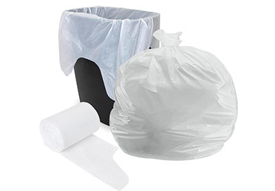 Image: Plasticplace 13 Gallon 0.7 Mil Scent Free Low Density White Trash Bags (180 Count)