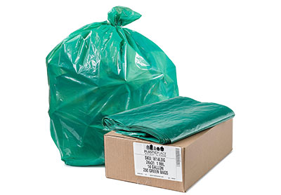 Image: Plasticplace 13 Gallon 1.0 Mil Scent Free Green Trash Bags (250 Count)