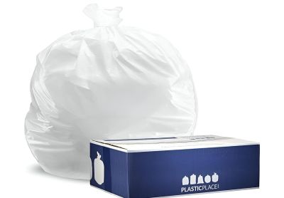Image: Plasticplace 13 Gallon 1.0 Mil Scent Free Low Density White Trash Bags (250 Count)