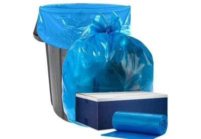 Image: Plasticplace 20-30 Gallon 1.2 Mil Scent Free Heavy Duty Recycling Blue Trash Bags (200 Count)