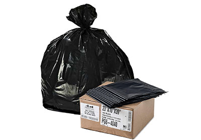 Image: Plasticplace 32-33 Gallon 1.4 Mil Scent Free Heavy Duty Black Trash Bags (100 Count)