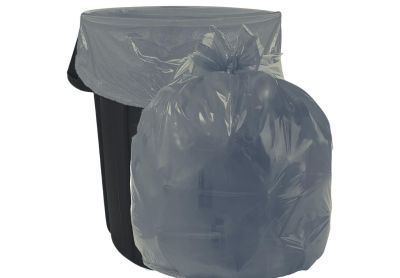 Image: Plasticplace 32-33 Gallon 1.5 Mil Scent Free Heavy Duty Silver Trash Bags (100 Count)