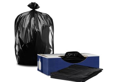 Image: Plasticplace 35 Gallon 1.5 Mil Scent Free Heavy Duty Black Trash Bags (100 Count)
