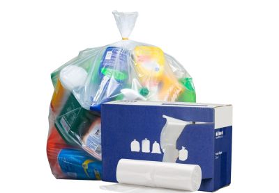 Image: Plasticplace 40-45 Gallon 1.2 Mil Scent Free Heavy Duty Clear Trash Bags (100 Count)