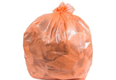 Image: Plasticplace 40-45 Gallon 1.5 Mil Scent Free Heavy Duty Orange Trash Bags (100 Count)