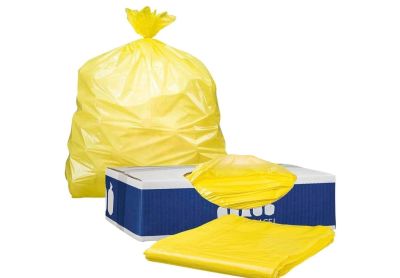 Image: Plasticplace 55-60 Gallon 1.2 Mil Scent Free Heavy Duty Yellow Trash Bags (50 Count)