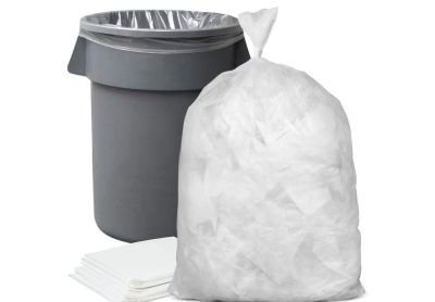 Image: Plasticplace 56 Gallon 0.6 Mil Scent Free Heavy Duty Clear Trash Bags (150 Count)