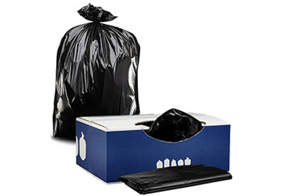 Image: Plasticplace 56 Gallon 1.5 Mil Scent Free Black Trash Bags (50 Count)