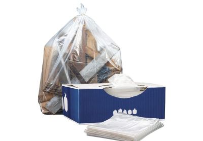 Image: Plasticplace 56 Gallon 1.5 Mil Scent Free Clear Trash Bags (50 Count)