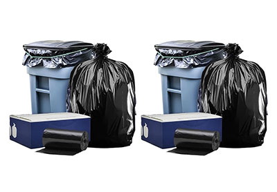 Image: Plasticplace 64-65 Gallon 1.2 Mil Scent Free Heavy Duty Black Trash Bags (25 x 2 Pack)