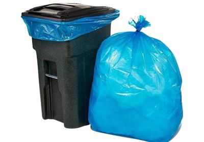 Image: Plasticplace 64-65 Gallon 1.5 Mil Scent Free Heavy Duty Blue Recycling Trash Bags (50 Count)