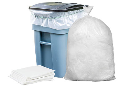 Image: Plasticplace 64-65 Gallon 1.5 Mil Scent Free Heavy Duty Clear Trash Bags (50 Count)