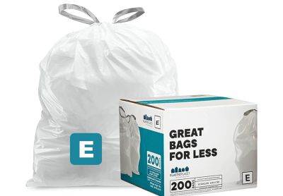 Image: Plasticplace Code E 20L 1.0 Mil Scent Free Custom Fit Liners Drawstring White Trash Bags (200 Count)