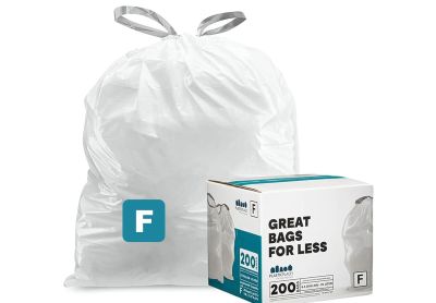 Image: Plasticplace Code F 25L 1.0 Mil Scent Free Custom Fit Liners Drawstring White Trash Bags (200 Count)