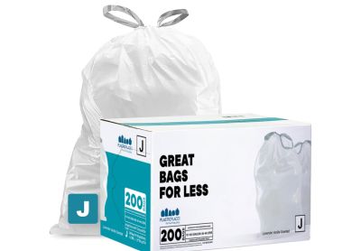 Image: Plasticplace Code J 38-40L 1.2 Mil Lavender & Soft Vanilla Scented Custom Fit Liners Drawstring White Trash Bags (200 Count)