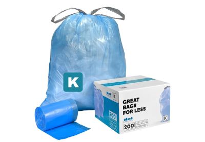 Image: Plasticplace Code K 38L 1.2 Mil Scent Free Custom Fit Liners Drawstring Blue Trash Bags (200 Count)