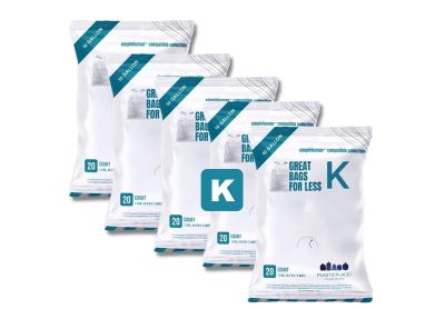 Image: Plasticplace Code K 38L 1.2 Mil Scent Free Custom Fit Liners Drawstring White Trash Bags (20 x 5 Pack)