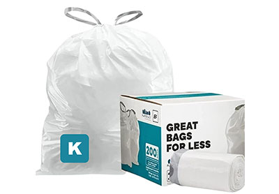 Image: Plasticplace Code K 38L 1.2 Mil Scent Free Custom Fit Liners Drawstring White Trash Bags (200 Count)