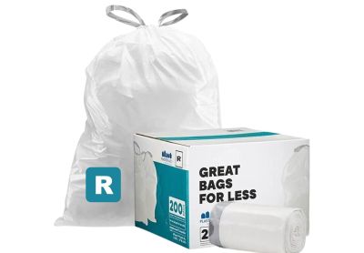 Image: Plasticplace Code R 10L 1.2 Mil Scent Free Custom Fit Liners Drawstring White Trash Bags (200 Count)
