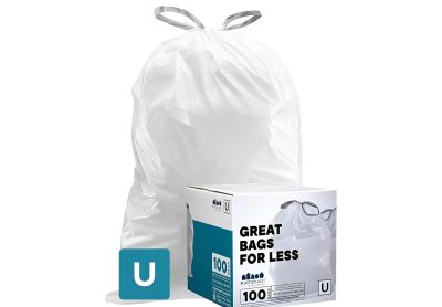 Image: Plasticplace Code U 55-80L 1.2 Mil Scent Free Custom Fit Liners Drawstring White Trash Bags (100 Count)
