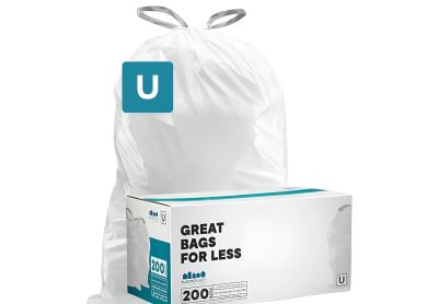Image: Plasticplace Code U 55-80L 1.2 Mil Scent Free Custom Fit Liners Drawstring White Trash Bags (200 Count)