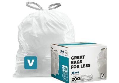 Image: Plasticplace Code V 16-18L 1.2 Mil Scent Free Custom Fit Liners Drawstring White Trash Bags (200 Count)