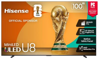 Image: Hisense 100-inch U8 Series Mini-LED ULED 4K UHD Smart Google TV (2025 Edition)