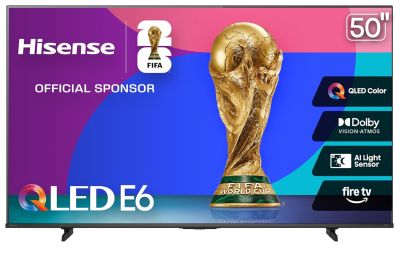 Image: Hisense 50-inch E6 Cinema Series QLED 4K UHD Smart Fire TV (2025 Edition)