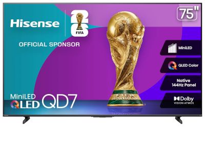 Image: Hisense 75‑inch QD7 Series Mini‑LED 4K UHD Smart Fire TV (2025 Edition)
