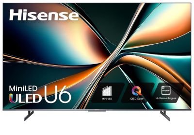 Image: Hisense 85-inch U6 Series Mini-LED ULED 4K UHD Smart Google TV (2024 Edition)