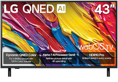 Image: LG 43-inch Class QNED AI QNED82A Series 4K Smart webOS TV (2025 Edition)