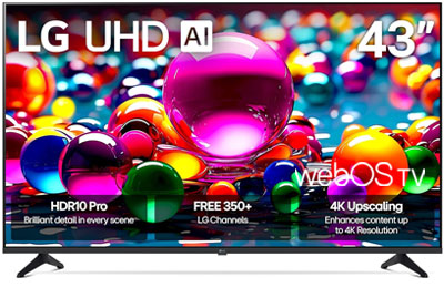 Image: LG 43-inch Class UA7700 Series 4K UHD Smart webOS TV (2025 Edition)