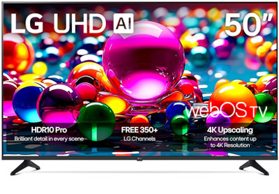 Image: LG 50-inch Class UA7700 Series LED AI 4K UHD Smart webOS TV (2025 Edition)