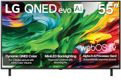 Image: LG 55-inch Class QNED evo AI QNED85A Series Mini LED 4K Smart webOS TV (2025 Edition)