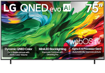 Image: LG 75-inch Class QNED evo AI QNED85A Series Mini LED 4K Smart webOS TV (2025 Edition)