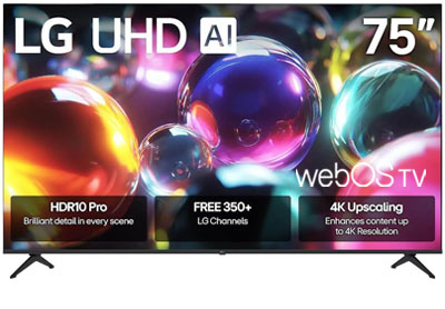 Image: LG 75-inch Class UA7000 Series LED AI 4K UHD Smart webOS TV (2025 Edition)