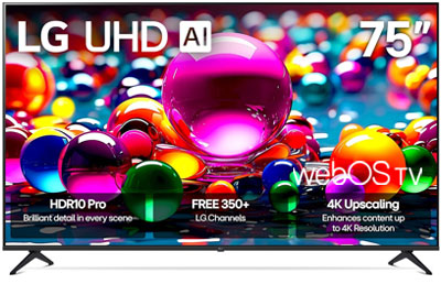 Image: LG 75-inch Class UA7700 Series LED AI 4K UHD Smart webOS TV (2025 Edition)