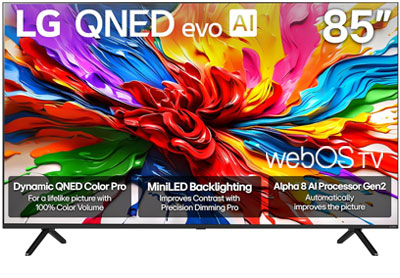 Image: LG 85-inch Class QNED evo AI QNED92A Series Mini LED 4K Smart webOS TV (2025 Edition)