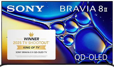 Image: Sony 65-inch Class BRAVIA 8 II QD-OLED 4K HDR Google TV (2025 Edition)
